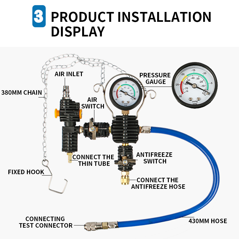 Radiator Pressure Tester - 33 szt./zestaw Uniwersalny zestaw narzędzi do